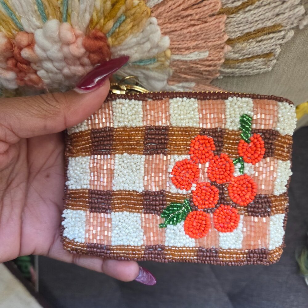 Anthropologie Orange beaded coin purse - NWT - Orange